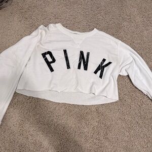 Victoria's Secret PINK White Sweatshirt